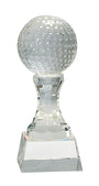 Crystal Golf Ball on Clear Pedestal Base
