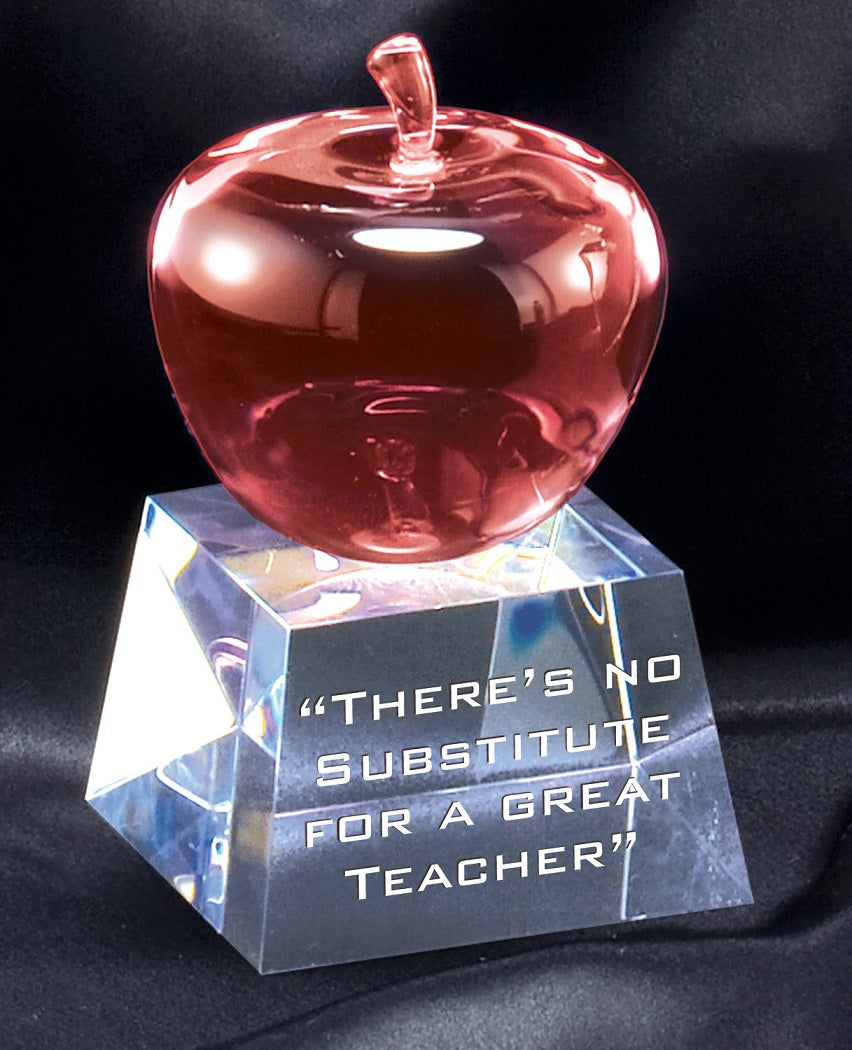 Red Crystal Apple on Clear Base