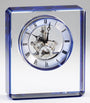 Crystal Rectangular Clock w/ Blue Edges