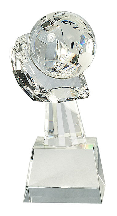 Clear Crystal Globe in Hand