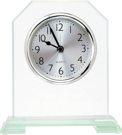 Clipped Corner Glass Clock