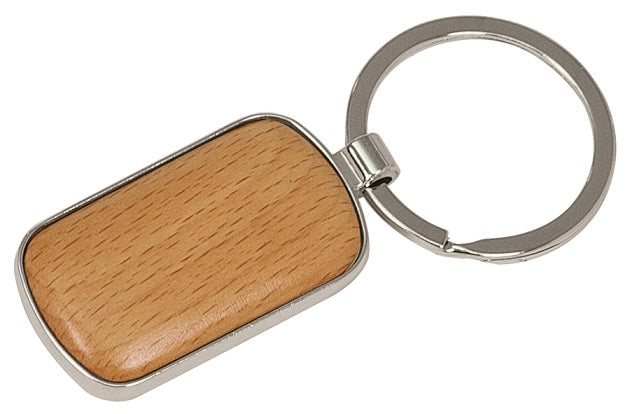 Silver/Wood Keychain
