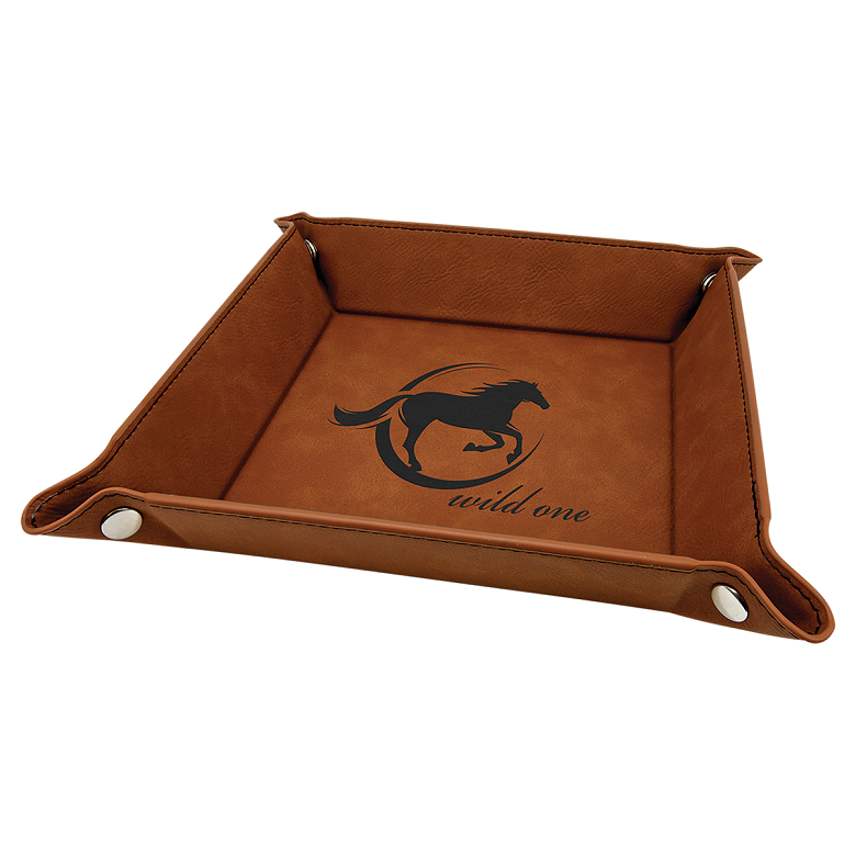 Laserable Leatherette Snap Up Tray