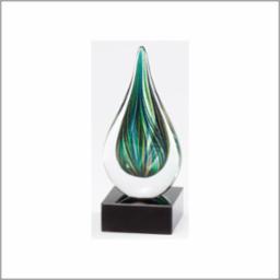 Green Art Glass 7" Drop