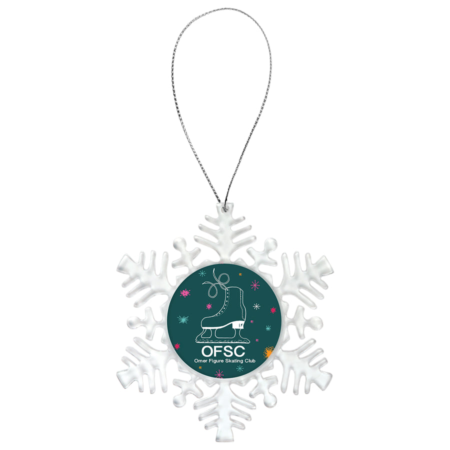 Clear Snowflake Ornament with 2" Insert Holder