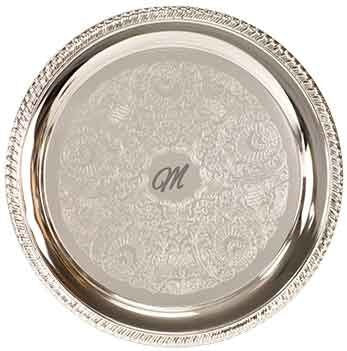 Round Silver-Plated Tray