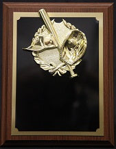 Baseball Plaque with Wreath - 7" x 9"