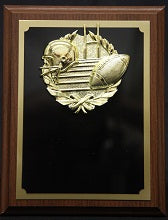 Plaque with Gold Football Mount - 7" x 9"