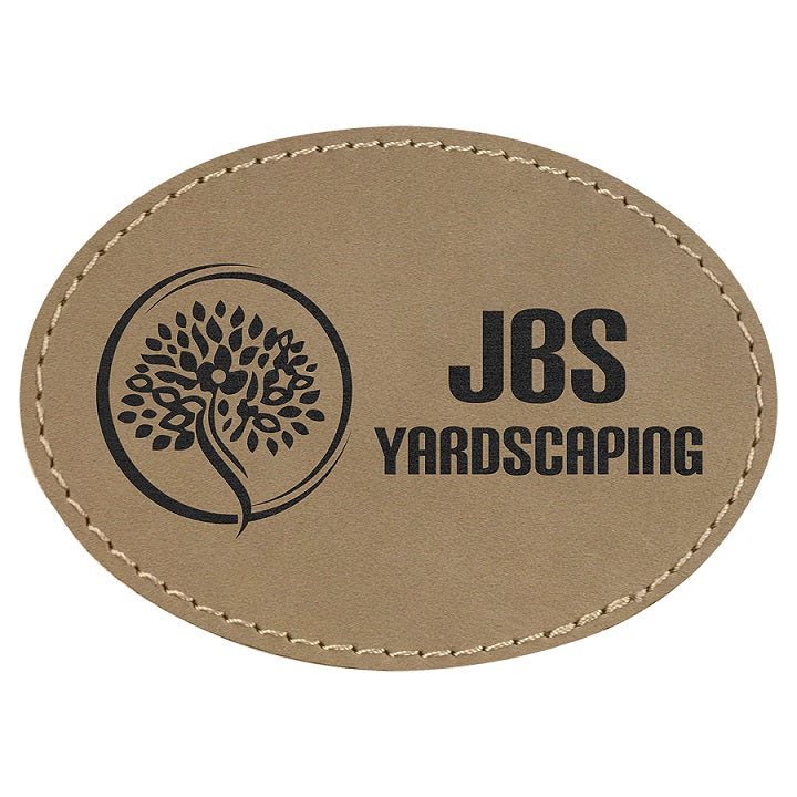 Laserable Leatherette Oval Patches