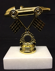Pinewood Derby Figure on Marble Base