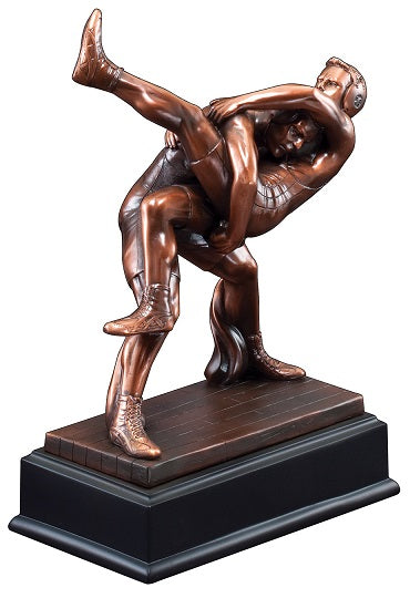 Bronze Gallery Resin Wrestling Sculpture