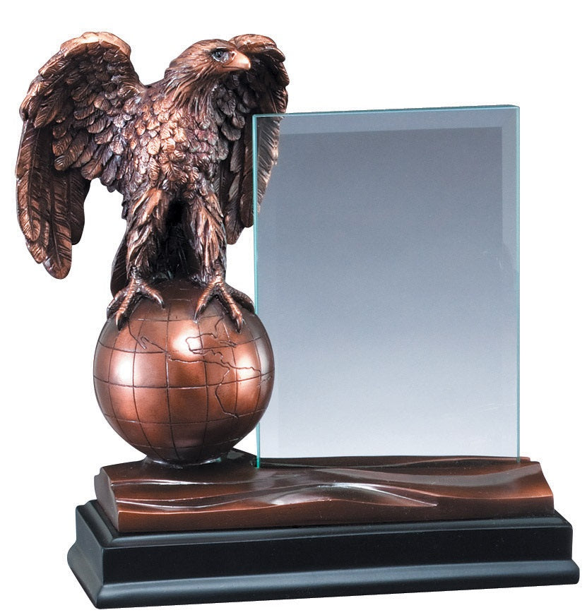 American Hero - Bronze Eagle with Glass Plaque