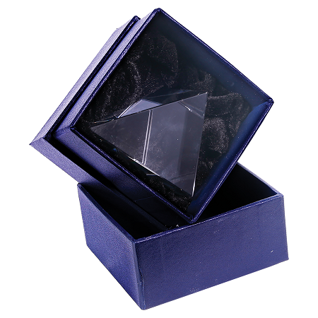 Octagon Slant-Top Crystal on Black Pedestal Base
