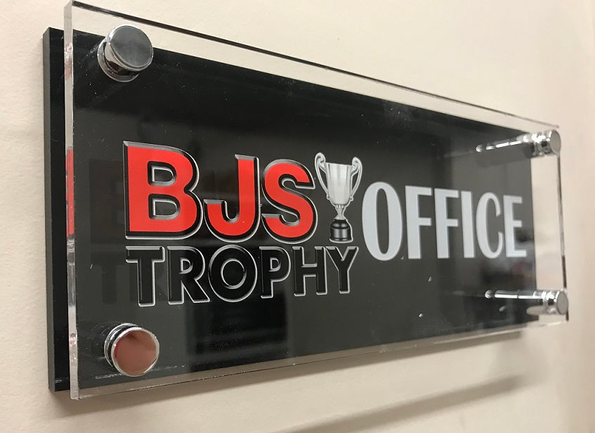 Acrylic Two Layer Wall Sign – BJs Trophy